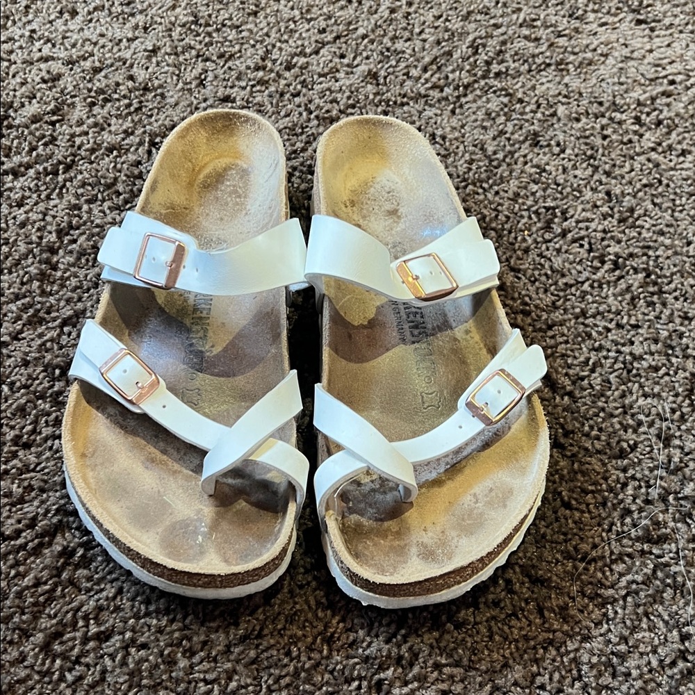 Birkenstock White Double Strap Sandals - Picture 2 of 3